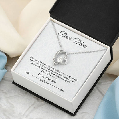 Dear Mom Heart Necklace The Most Caring Person In Th 1 Forever Love Necklace