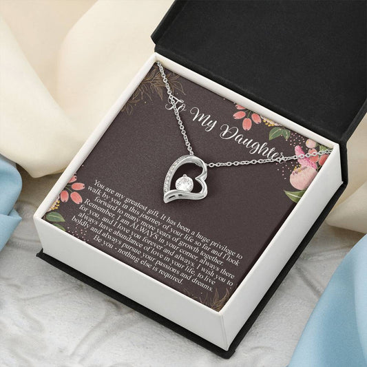 Daughter Gift From Mom To Daughter Forever Love Necklace For Daughter Customize Gift For Daughter From Mom From Dad To Daughter Forever Love Necklace