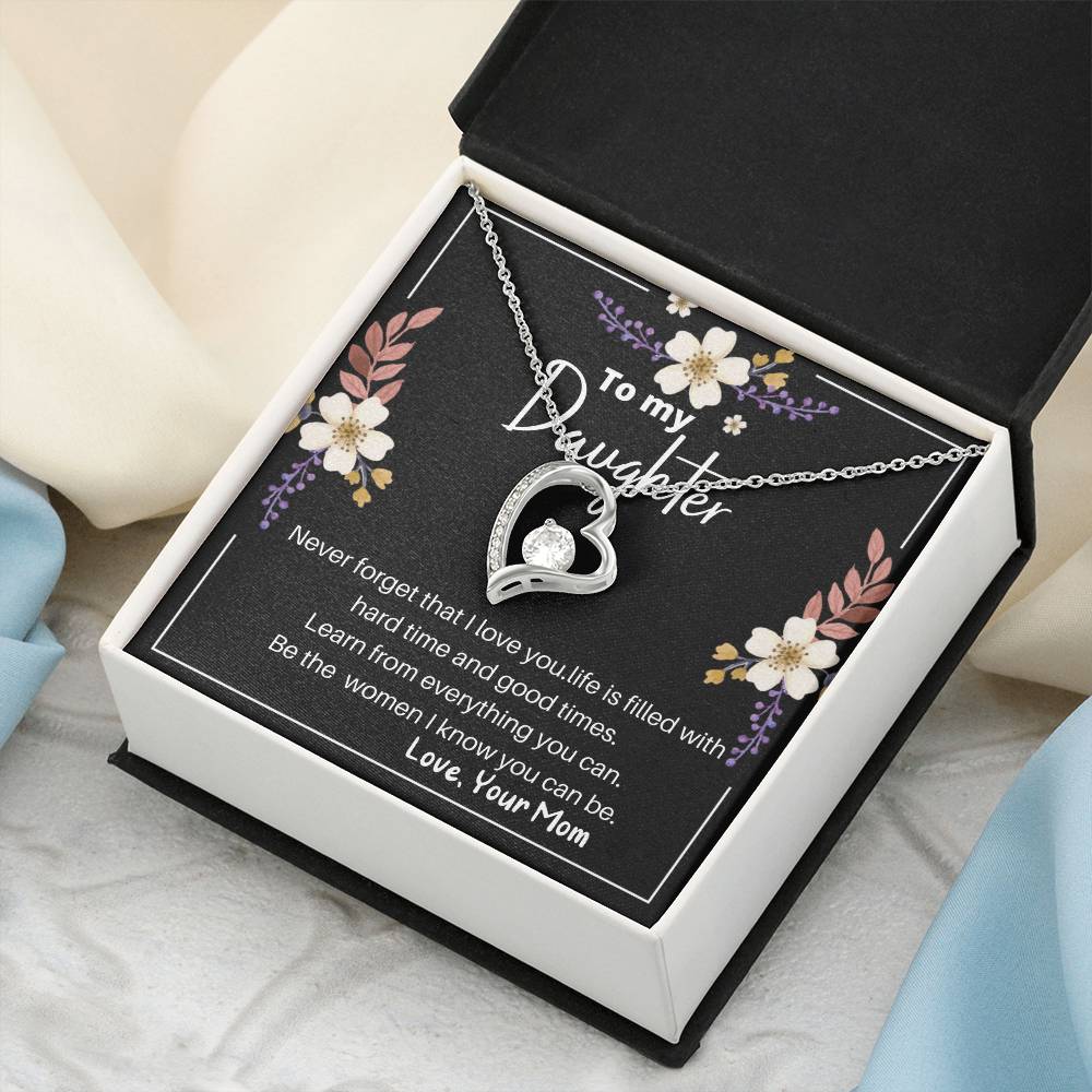 Daughter Gift Necklace Daughter Birthday Gift Gift For Daughter Daughter Jewelry To My Badass Daughter Mother's Day Forever Love Necklace