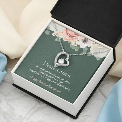 Dearest Sister Happy Raksha Bandhan 925 Sterling Silver Pendant 1 Forever Love Necklace