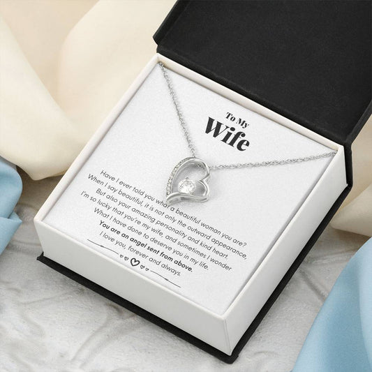 To My Wife - You Are My Angel - Necklace Forever Love Necklace
