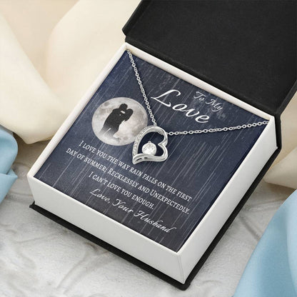 To My Wife Message Card Necklace To My Love From Husband Anniversary Gift Necklace For Wife Birthday Gifts For Wife Forever Love Necklace
