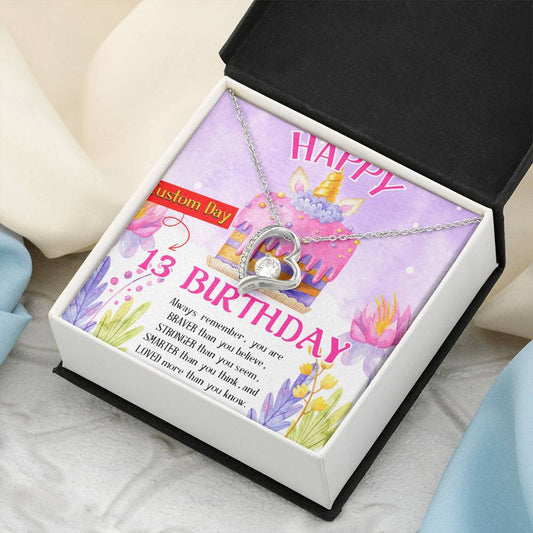 Birthday Necklace For Her Customize Birthday Necklace Birthday Necklace Pendant 13Th Birthday Necklace Gift Birthday Necklace Gift Forever Love Necklace