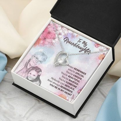 To Our Granddaughter White Gold Necklace Forever Love Necklace