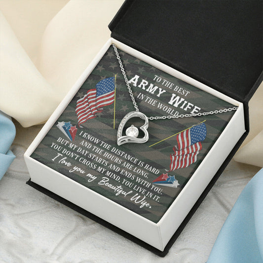 To The Best Army Wife Necklace Forever Love Necklace