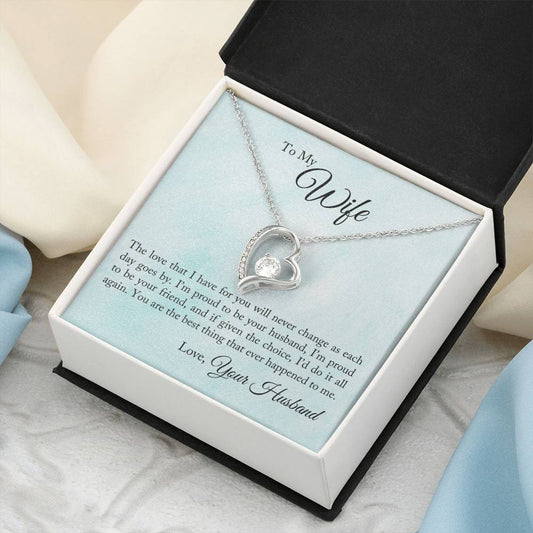 To My Wife I'm Proud To Be Your Husband Forever Love Necklace