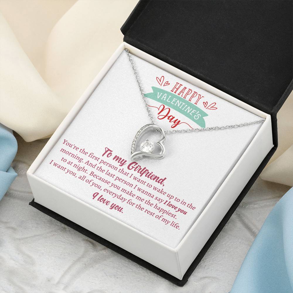 Valentine's Gift For Girlfriend You're The First Person That I Want To Wake Up To In The Morning 1 Forever Love Necklace