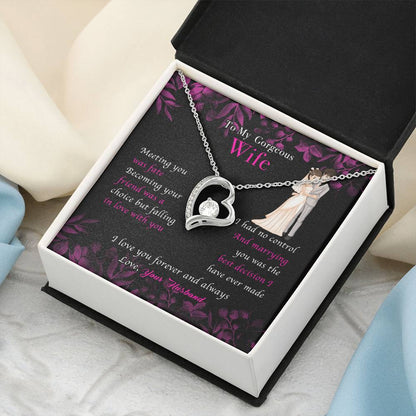 To My Wife Necklace Anniversary Gift For Wife Meeting You Was Fate Becoming Your Friend Was A Choice 1 Forever Love Necklace