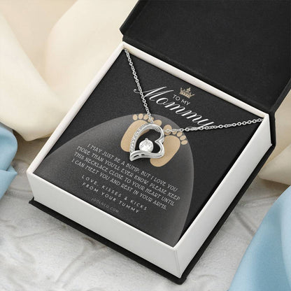 Baby Shower Gift New Mommy Necklace Pregnant Wife Gift To My Mommy I May Just Be A Bump But I Love You More Than You Ever Know Forever Love Necklace