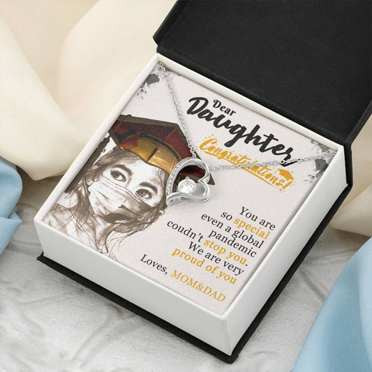 Dear Daughter! Loves Mom&dad Forever Love Necklace