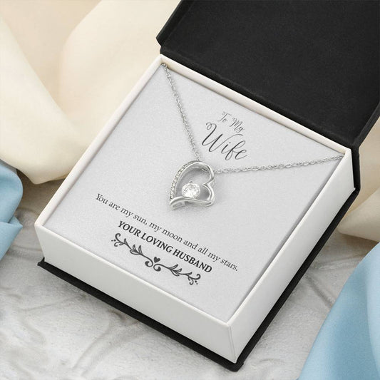 To My Wife My Sun Moon And Stars 925 Sterling Silver Pendant 1 Forever Love Necklace