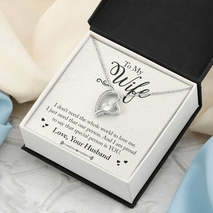 To My Wife - You're My Special Person - 925 Sterling Silver Pendant Forever Love Necklace