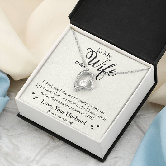 To My Wife - You're My Special Person - 925 Sterling Silver Pendant Forever Love Necklace