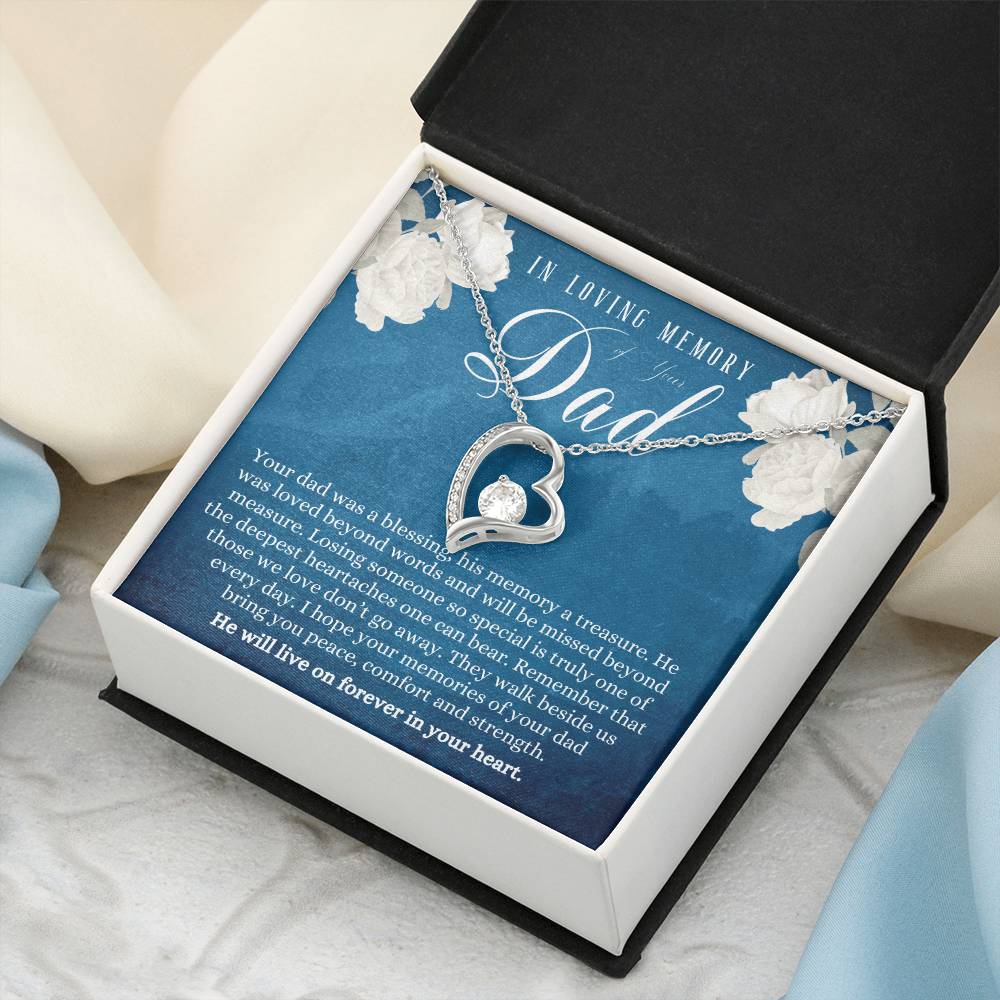 Dad Memorial Gift Father Memorial Gift Loss Of Father Memorial Gift Sympathy Gift Of Loss Of Dad Dad Memorial Necklace Keepsake Forever Love Necklace