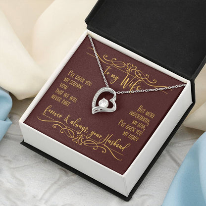 To My Wife I've Given You My Heart Necklace 1 Forever Love Necklace