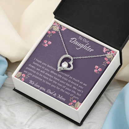 To Our Amazing Daughter Necklace - Happy Mother's Day To Your Daughter Jewelry - Love Mom And Dad Forever Love Necklace