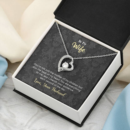 To My Wife Anniversary Gift Heart Necklace Forever Love Necklace