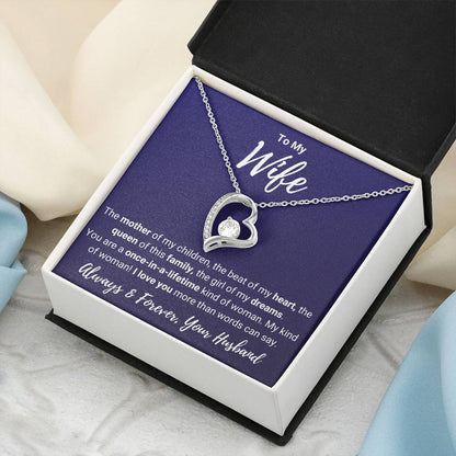 To My Wife Valentine's Gift Forever Love 18k Yellow Gold Finish 14k White Gold Finish Necklace Pendant With Adjustable Chain 18 22 Present Forever Love Necklace