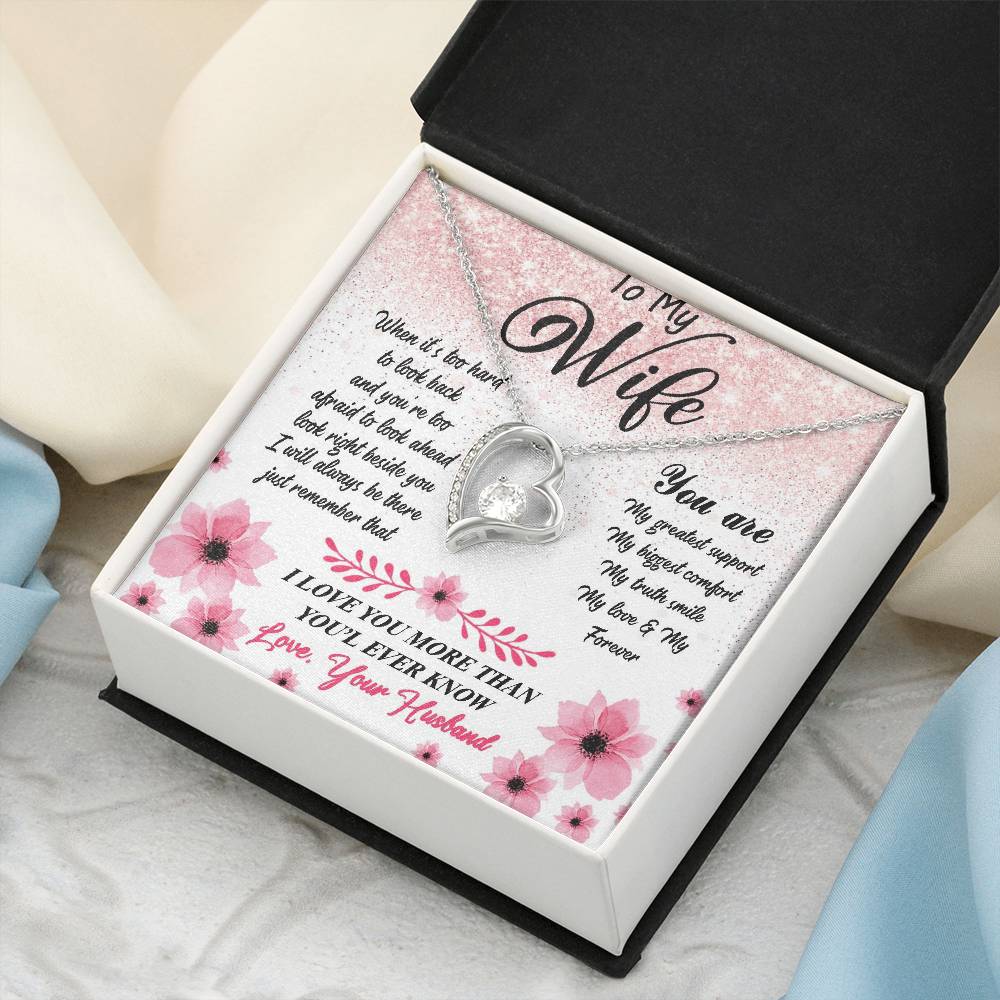 To My Wife Necklace Gift - You Are My Greatest Support - Mother's Day Birthday Forever Love Necklace