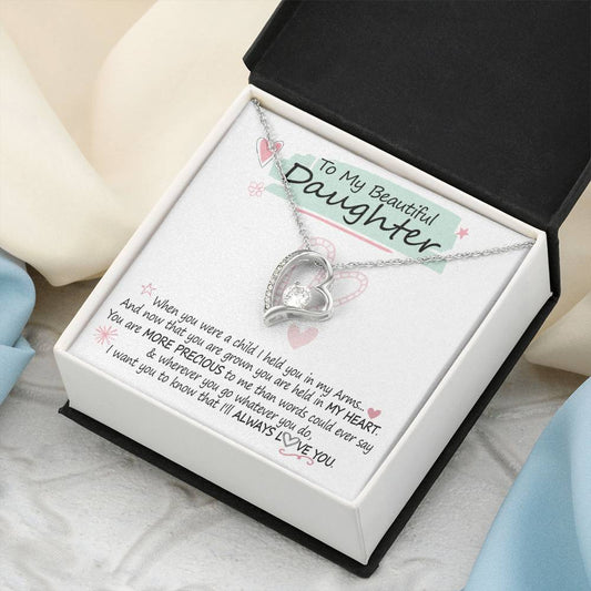 A Gift For Daughter More Precious To Me Forever Love Necklace