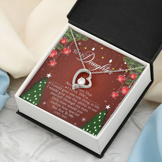 Father To Daughter Gift Gift For Daughter From Dad Daughter Father Necklace Daughter Gift From Dad To My Daughter Daughters Birthday Forever Love Necklace