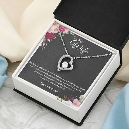 To My Wife I Love You With All My Heart - Heart Pendant Necklace With An Elegant Heart-Melting Forever Love Necklace