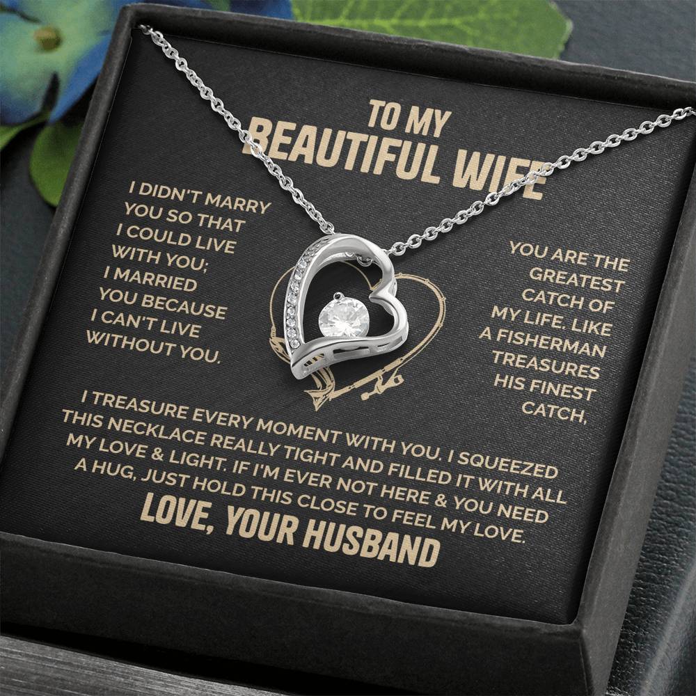 Beautiful Wife Heart Necklace  Love Husband Forever Love Necklace