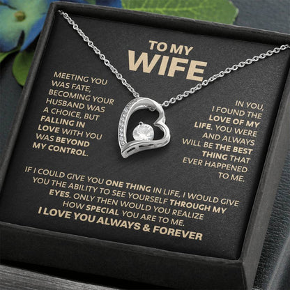 Wife Heart Necklace  Meeting You Was Fate  Forever Love Necklace