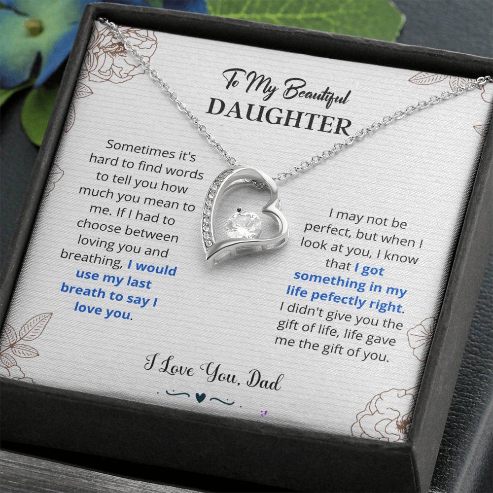 Daughter - I Love You Forever Love Necklace Gift For Daughter, Gift From Dad, Daughter Gift, Daughter Necklace, Father Daughter Gift, Birthday Gift Forever Love Necklace