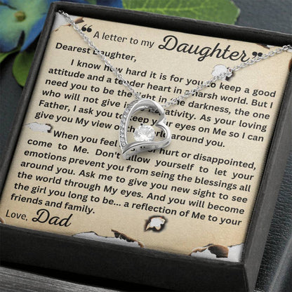Forever Love Necklace - Letter To Daughter Forever Love Necklace