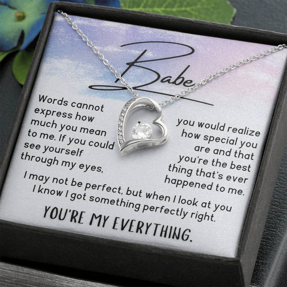 Babe Necklace - You'Re My Everything - Brush Stroke Forever Love Necklace