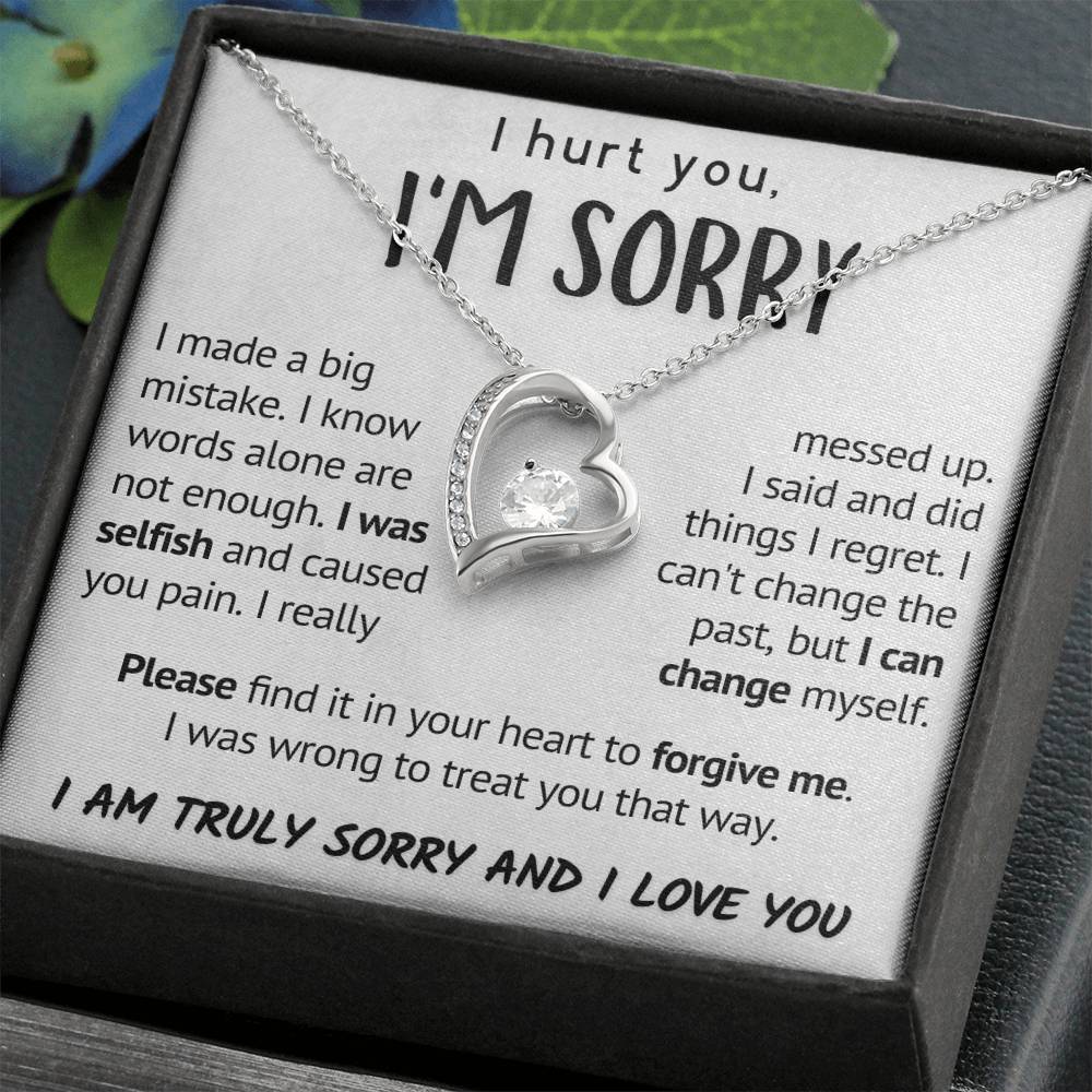 Forgive Me Necklace, Apology Jewelry, Sorry Gift Wife, Sorry Gift Girlfriend, Sorry Gift Friend, Sorry Gift, Sorry Card, Heartfelt Message Forever Love Necklace