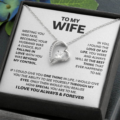 Wife Heart Necklace  Meeting You Was Fate Forever Love Necklace