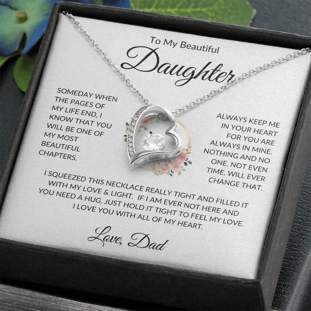 Daughter Love Dad Most Beautiful Chapters  Forever Love Necklace Forever Love Necklace