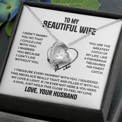 Wife Heart Necklace  Love Husband Forever Love Necklace