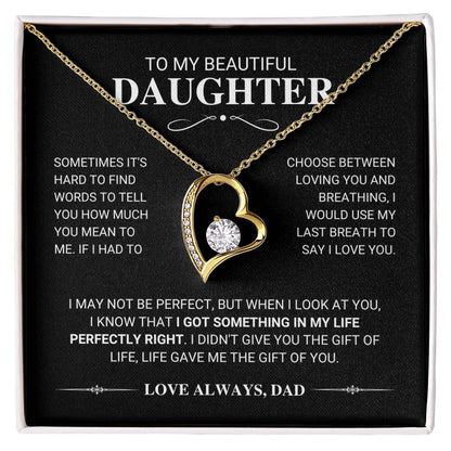 Daughter My Last Breath Forever Love Necklace Gift Forever Love Necklace