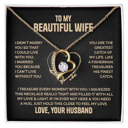 Beautiful Wife Heart Necklace  Love Husband Forever Love Necklace