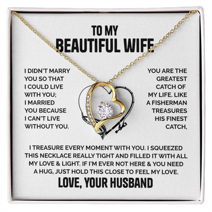 Wife Heart Necklace  Love Husband Forever Love Necklace