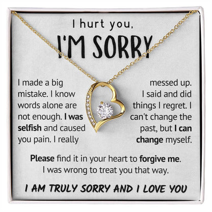 Forgive Me Necklace, Apology Jewelry, Sorry Gift Wife, Sorry Gift Girlfriend, Sorry Gift Friend, Sorry Gift, Sorry Card, Heartfelt Message Forever Love Necklace