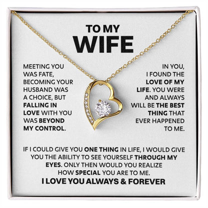 Wife Heart Necklace  Meeting You Was Fate Forever Love Necklace