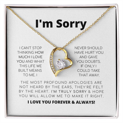 Apology Gift For Her - I'M Truly Sorry - Forever Love Necklace Forever Love Necklace