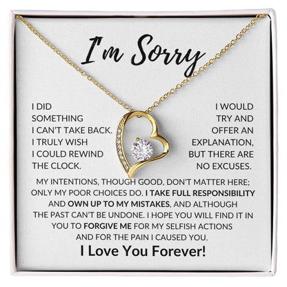 Apology Gift For Her  I'M Sorry  Forever Love Necklace Forever Love Necklace