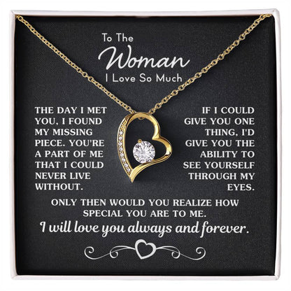 To The Woman I Love My Missing Piece Necklace Forever Love Necklace