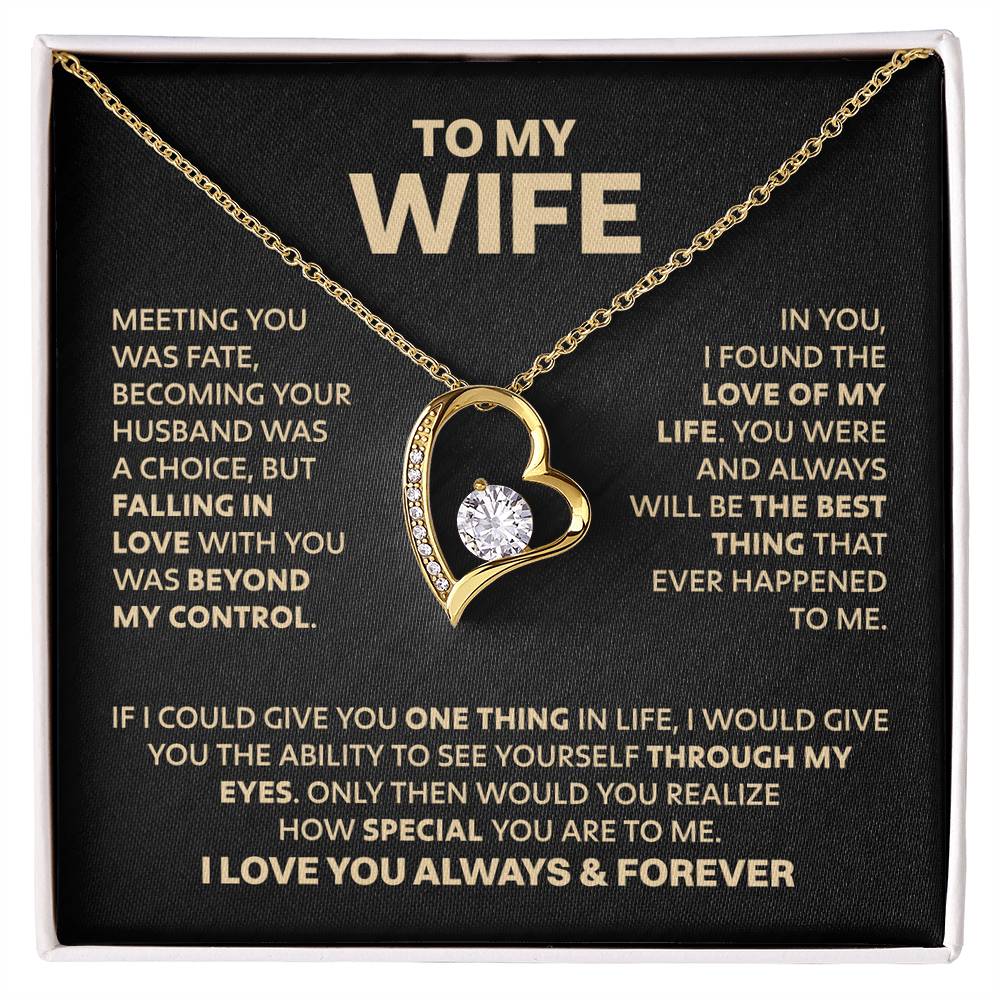 Wife Heart Necklace  Meeting You Was Fate  Forever Love Necklace