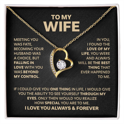Wife Heart Necklace  Meeting You Was Fate  Forever Love Necklace