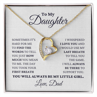 Gift For Daughter My Little Girl Necklace Forever Love Necklace