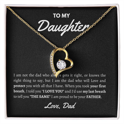 Xmas Love Necklace Gift From Dad - Show Her Your Love With This Unique Father-Daughter Jewelry For Birthday 2 Forever Love Necklace