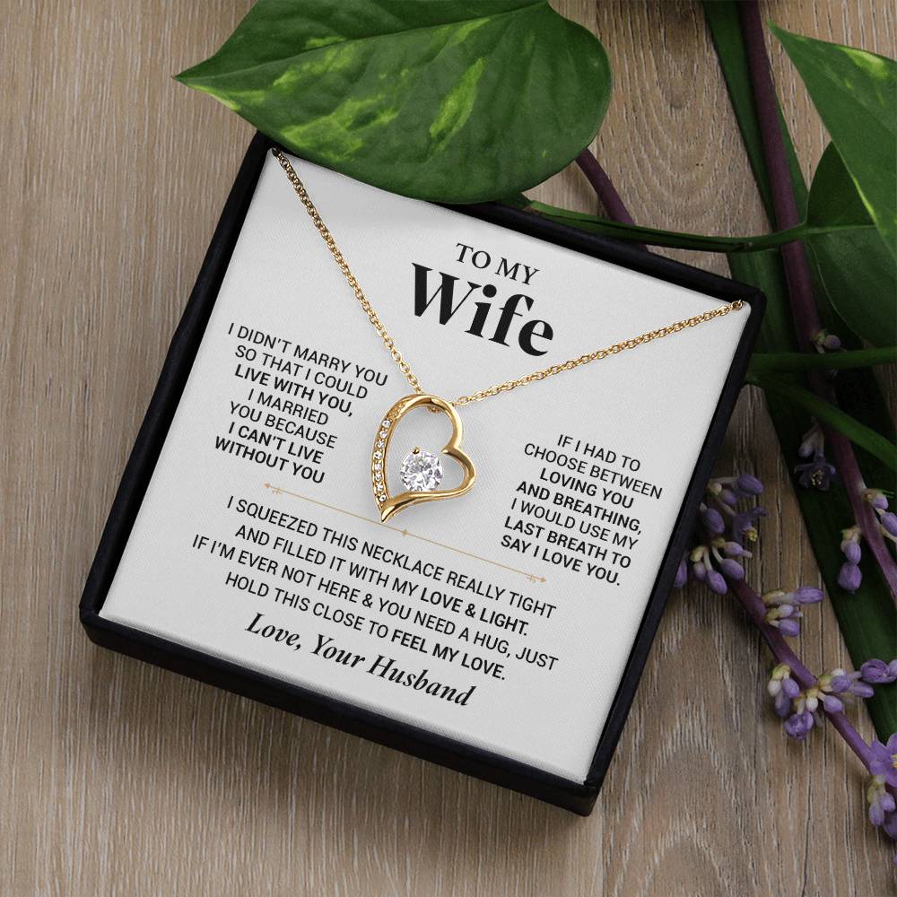To My Wife Necklace, Christmas Gift For Wife, Christmas Gifts For Her, Wife Gift Forever Love Necklace