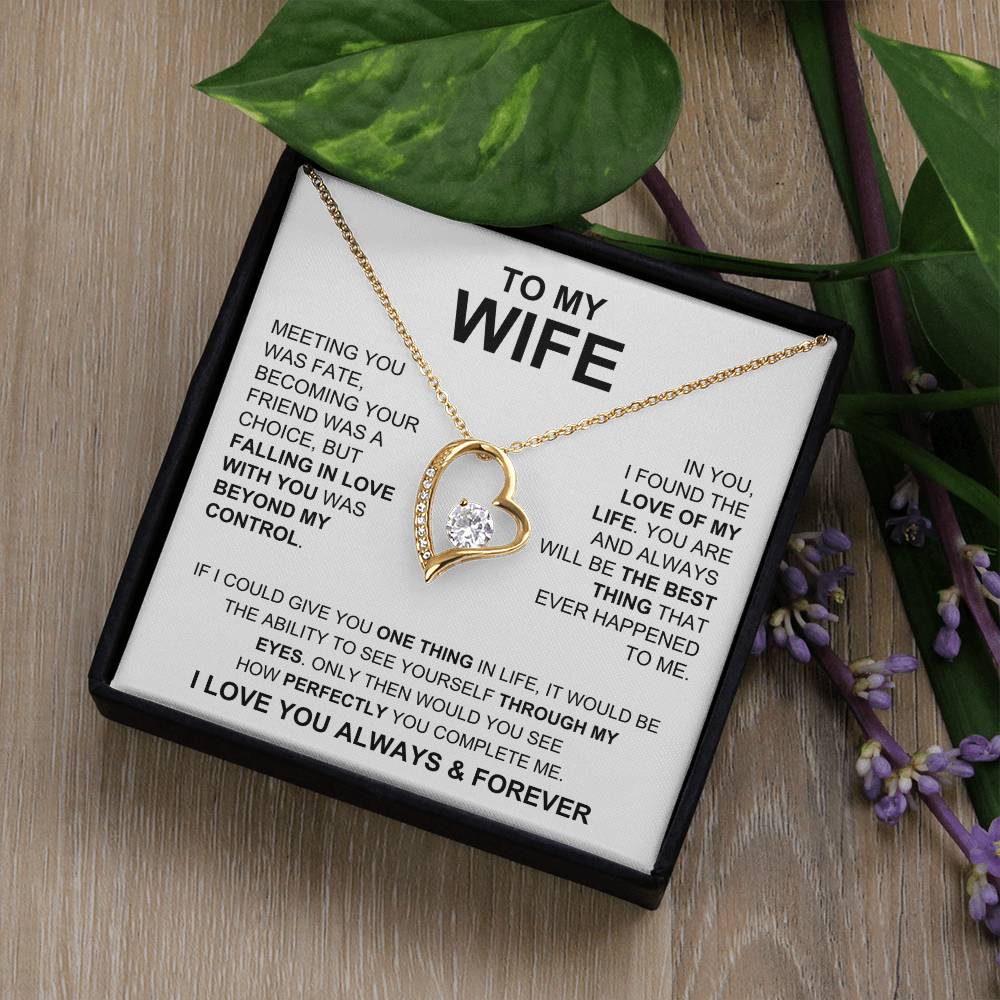 Forever Necklace - To My Wife White Forever Love Necklace