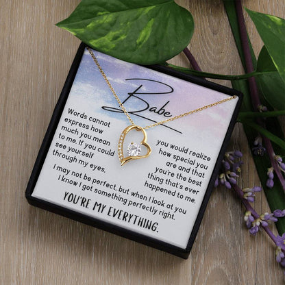 Babe Necklace - You'Re My Everything - Brush Stroke Forever Love Necklace
